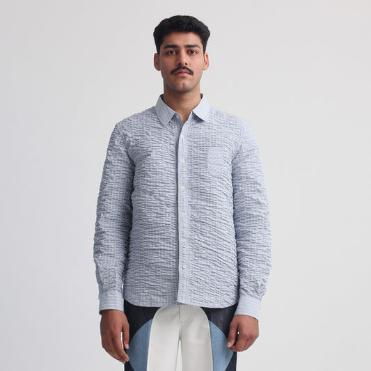 Actin Wrinkled Stripe Shirt