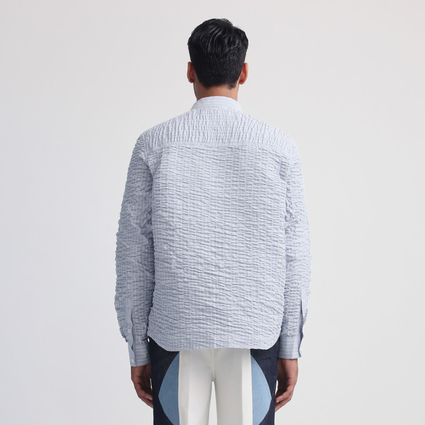 Actin Wrinkled Stripe Shirt- BL