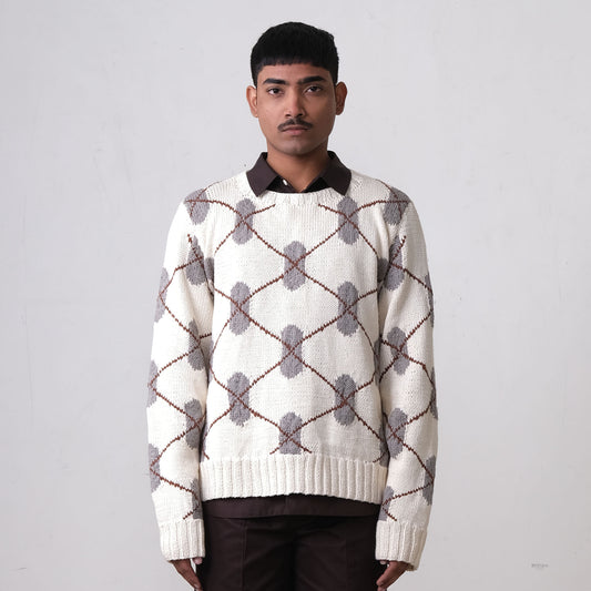 DNA Argyle Hand-Knitted Sweater -OW