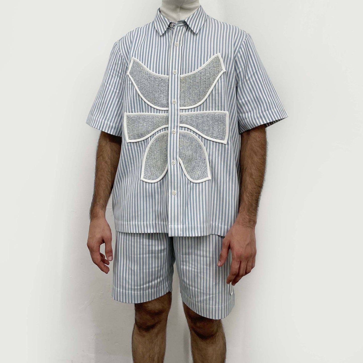 Vertebrae Crochet Applique Striped Set