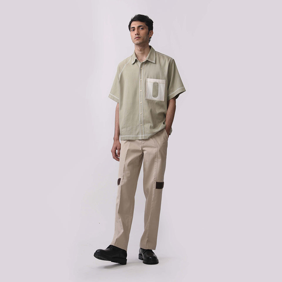 Canopy Denim Shirt- Pista Green