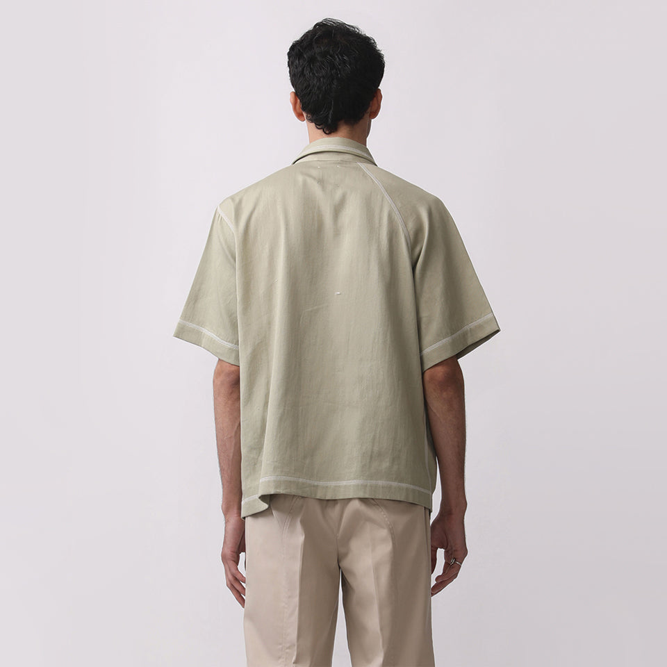 Canopy Denim Shirt- Pista Green