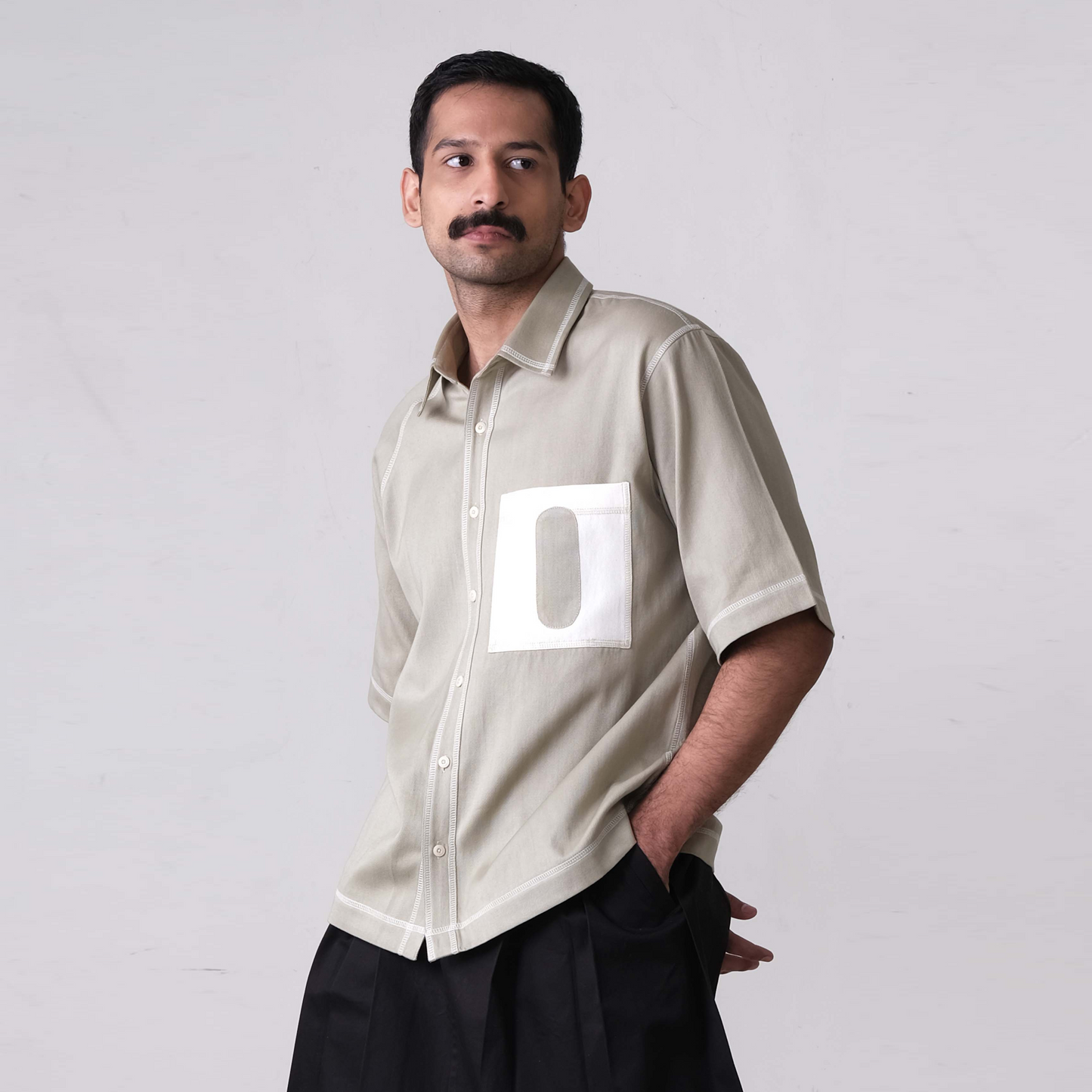 Canopy Denim Shirt- Pista Green