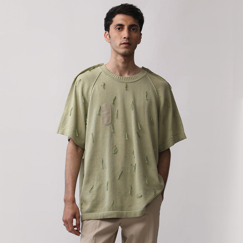 Rain Tee Half Sleeves- Pista Green
