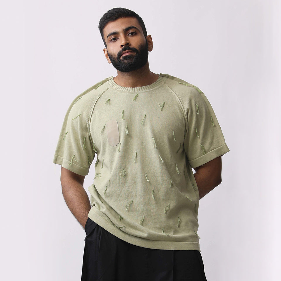 Rain Tee Half Sleeves- Pista Green