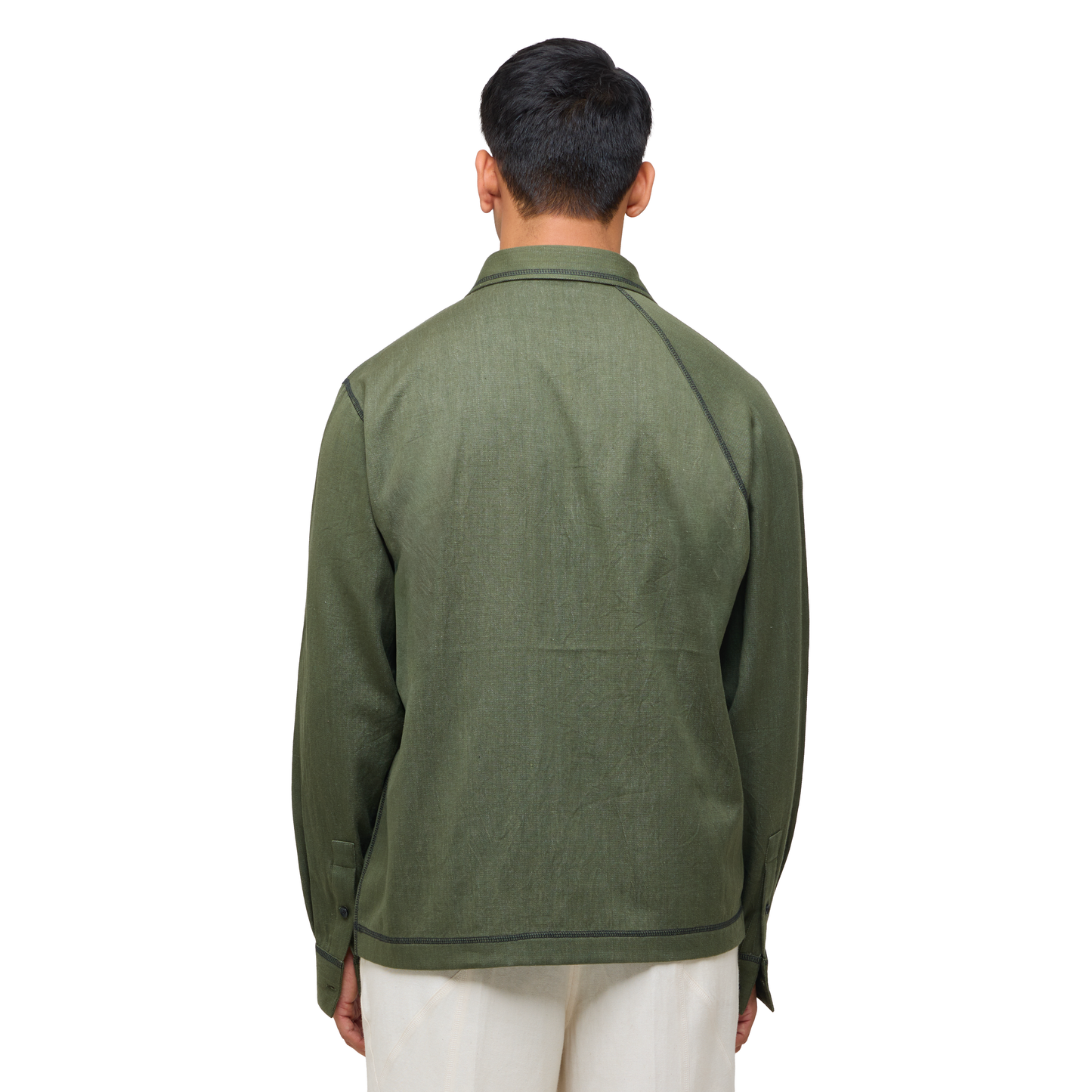 Canopy Denim Shirt Full Sleeves- Olive