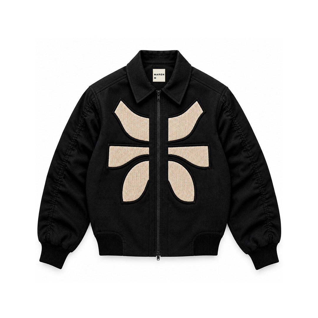 VERTEBRAE BOMBER JACKET- BL