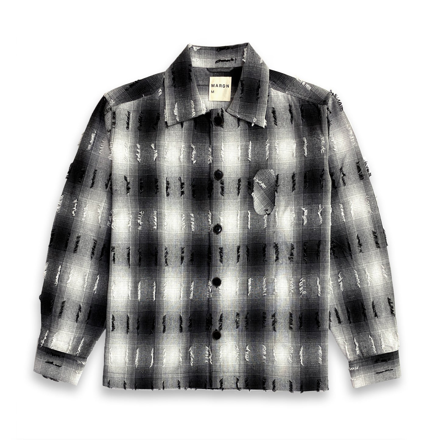 Medullary Ombre Checks Shirt- Black