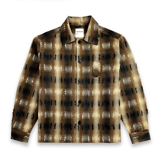 Medullary Ombre Checks Shirt- Brown