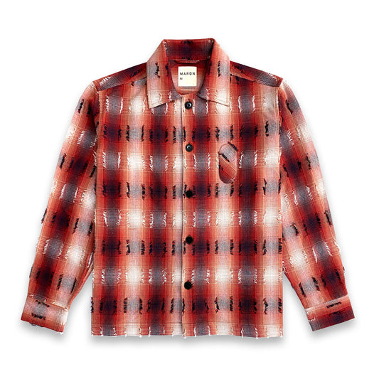 Medullary Ombre Checks Shirt- Red