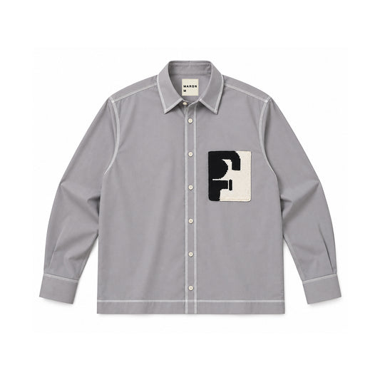 HandKnit Patch Pocket Shirt- GR