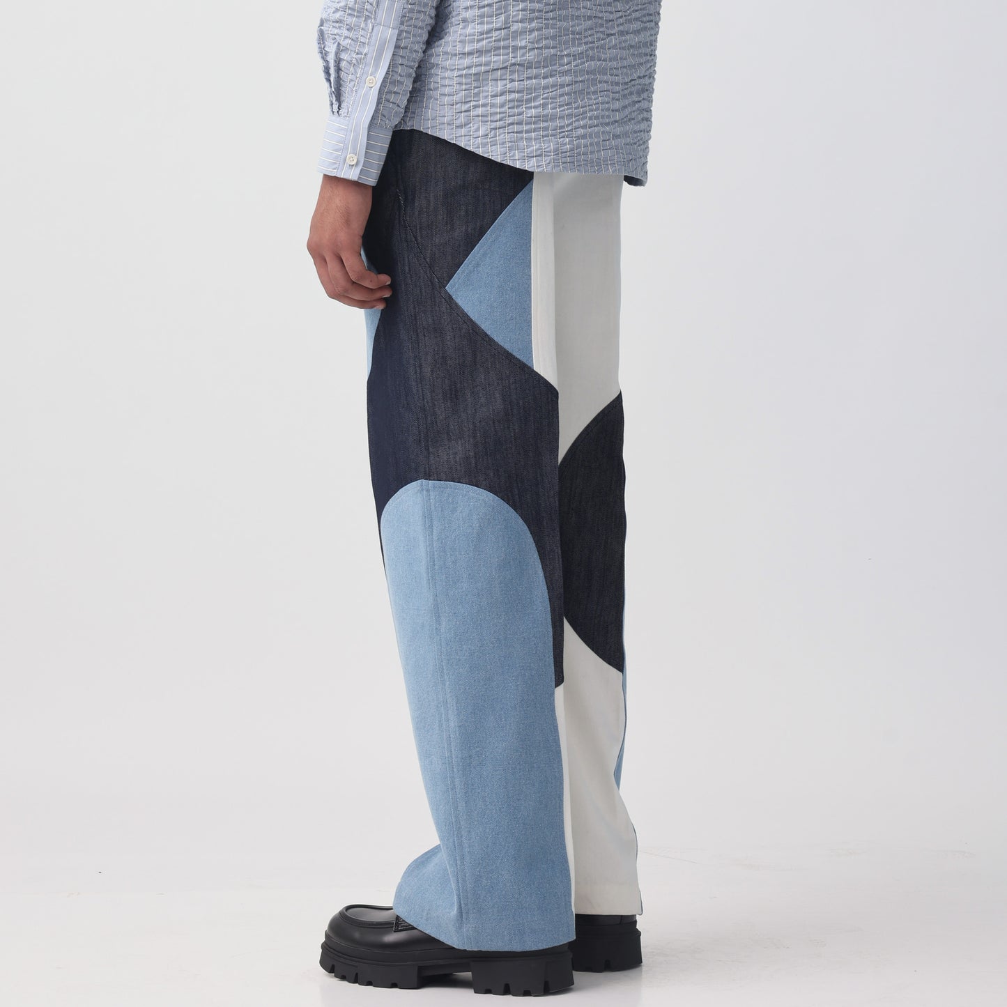 Border Panelled Trousers-BL