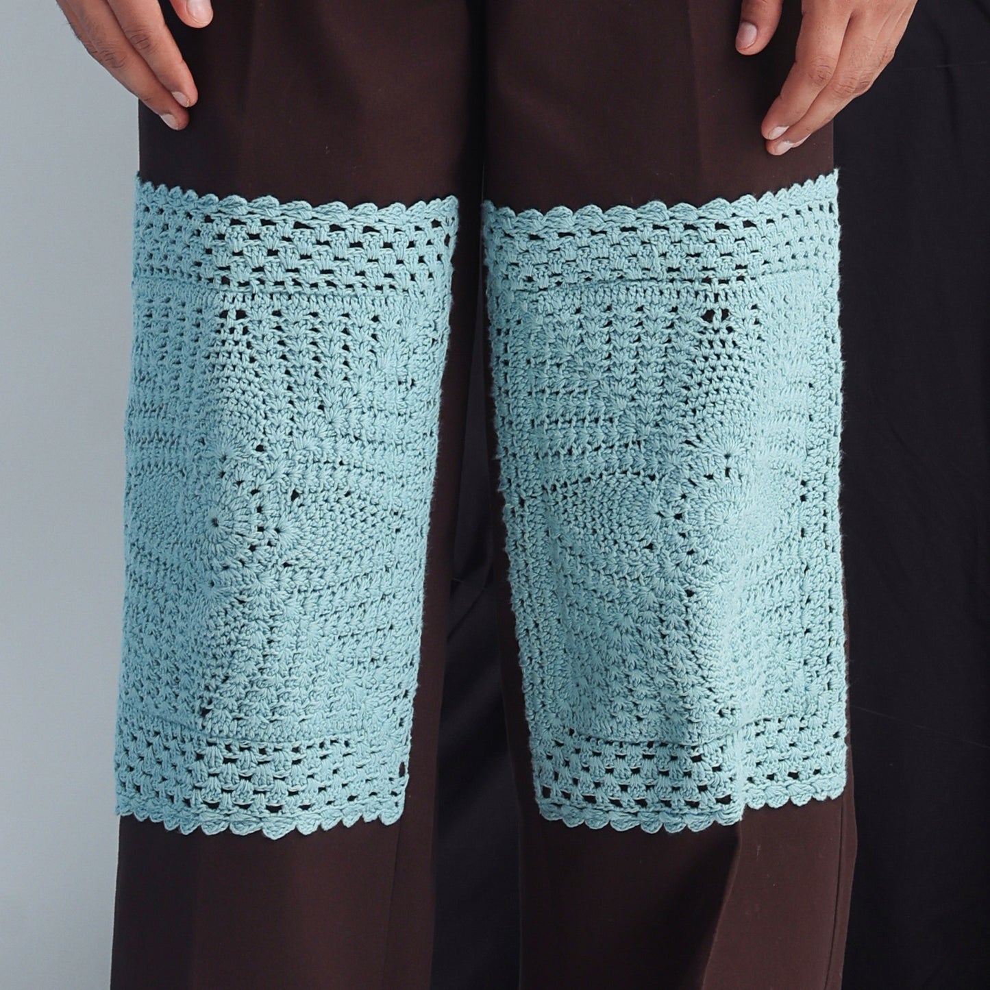 Epidermis Crochet Applique Trouser- Dark Brown