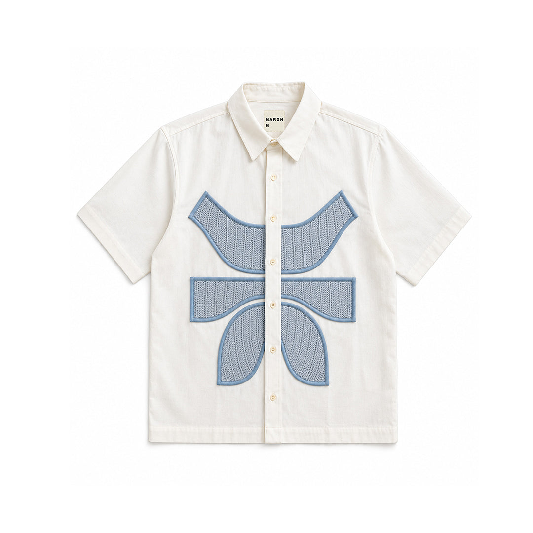 Vertebrae Symbolic Shirt- Off White BLUE