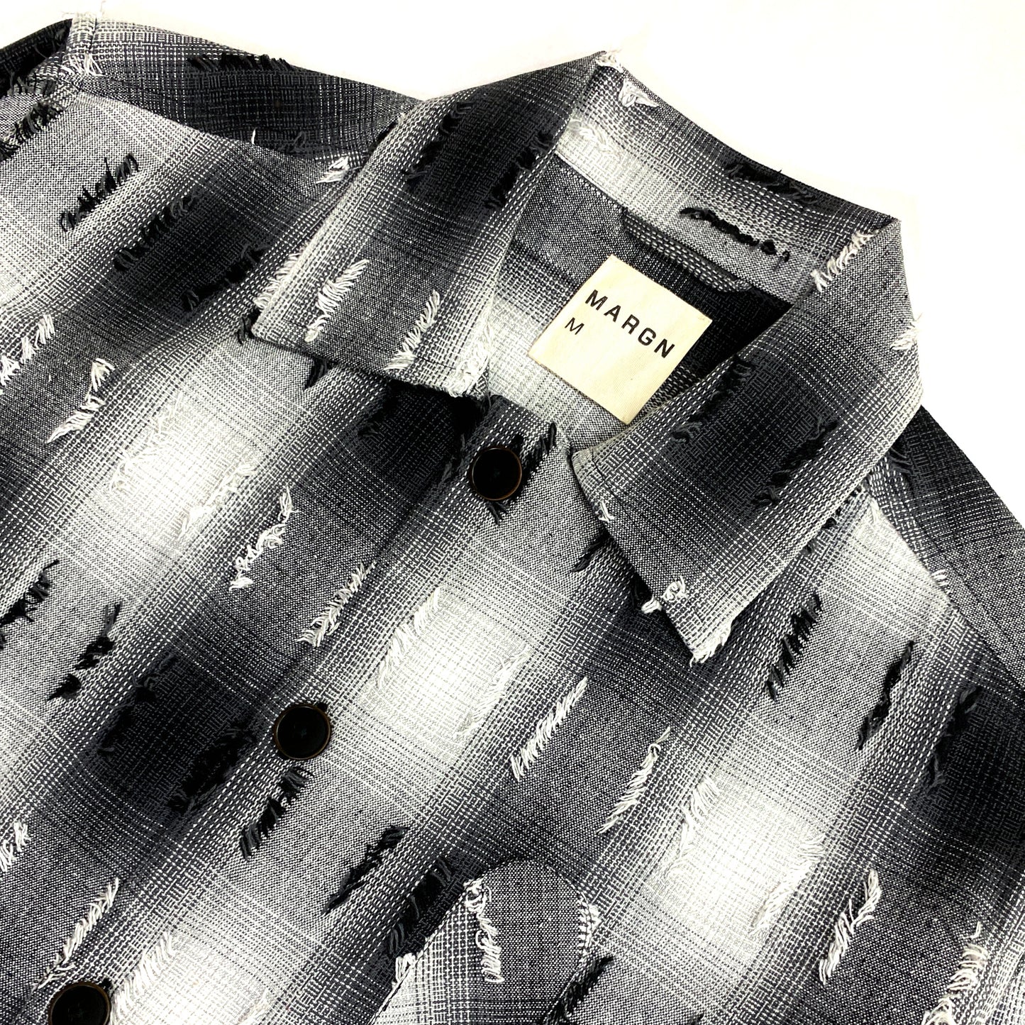 Medullary Ombre Checks Shirt- Black