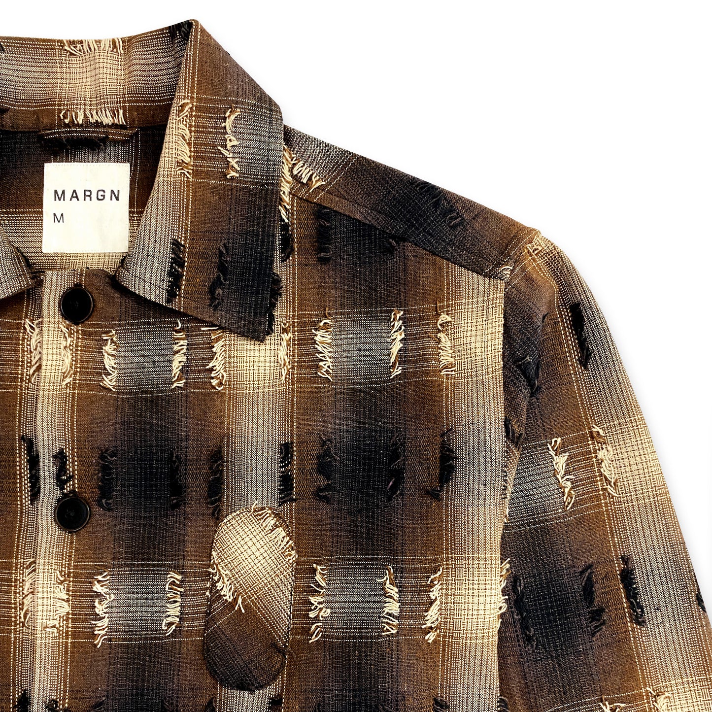 Medullary Ombre Checks Shirt- Brown