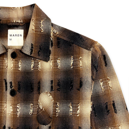 Medullary Ombre Checks Shirt- Brown