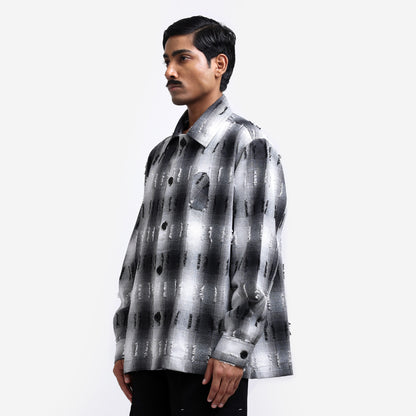 Medullary Ombre Checks Shirt- Black