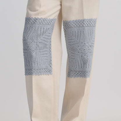 Epidermis Crochet Applique Trouser- Off-White