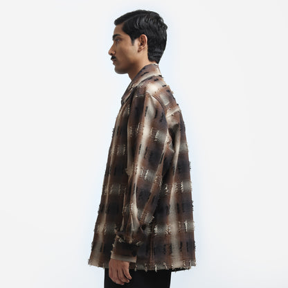 Medullary Ombre Checks Shirt- Brown