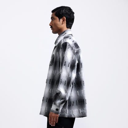 Medullary Ombre Checks Shirt- Black