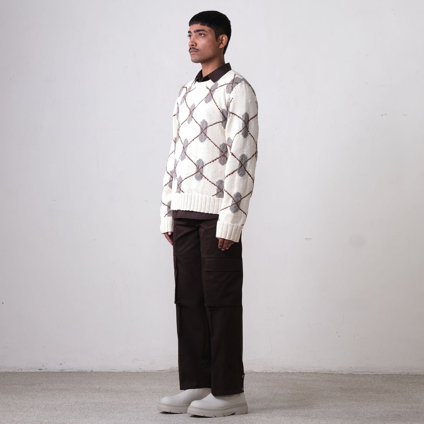 DNA Argyle Hand-Knitted Sweater-ow