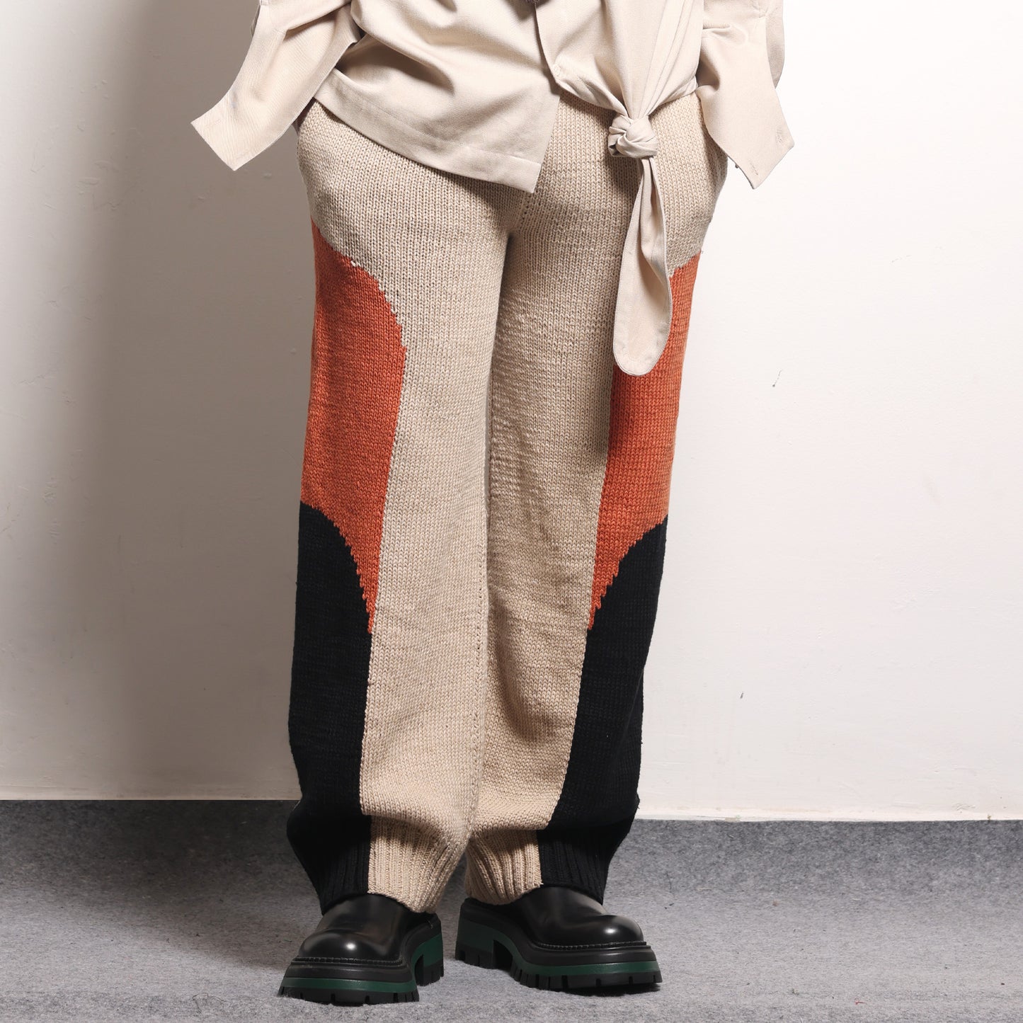 Nucleosome Handknit Trousers- Orange