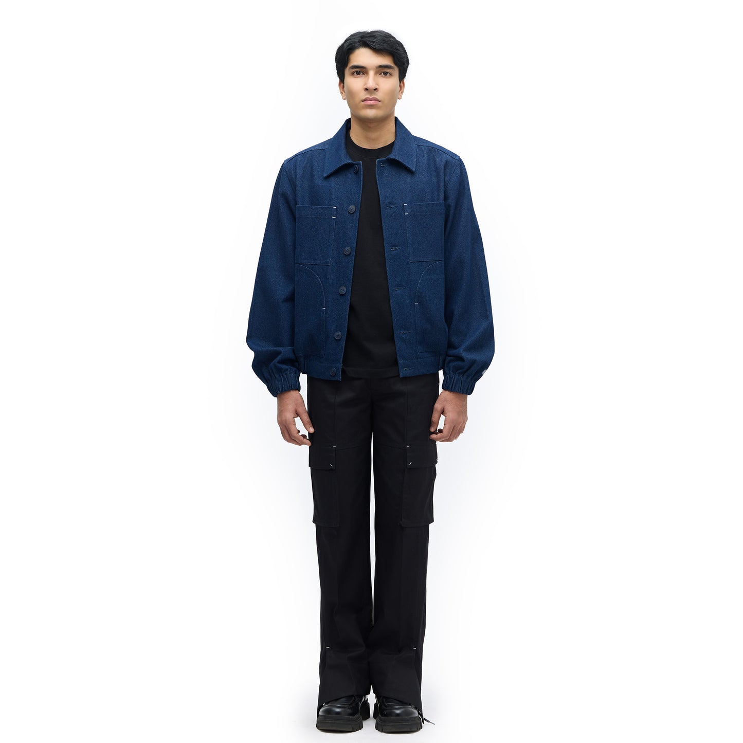 Elbow Denim Bomber Jacket