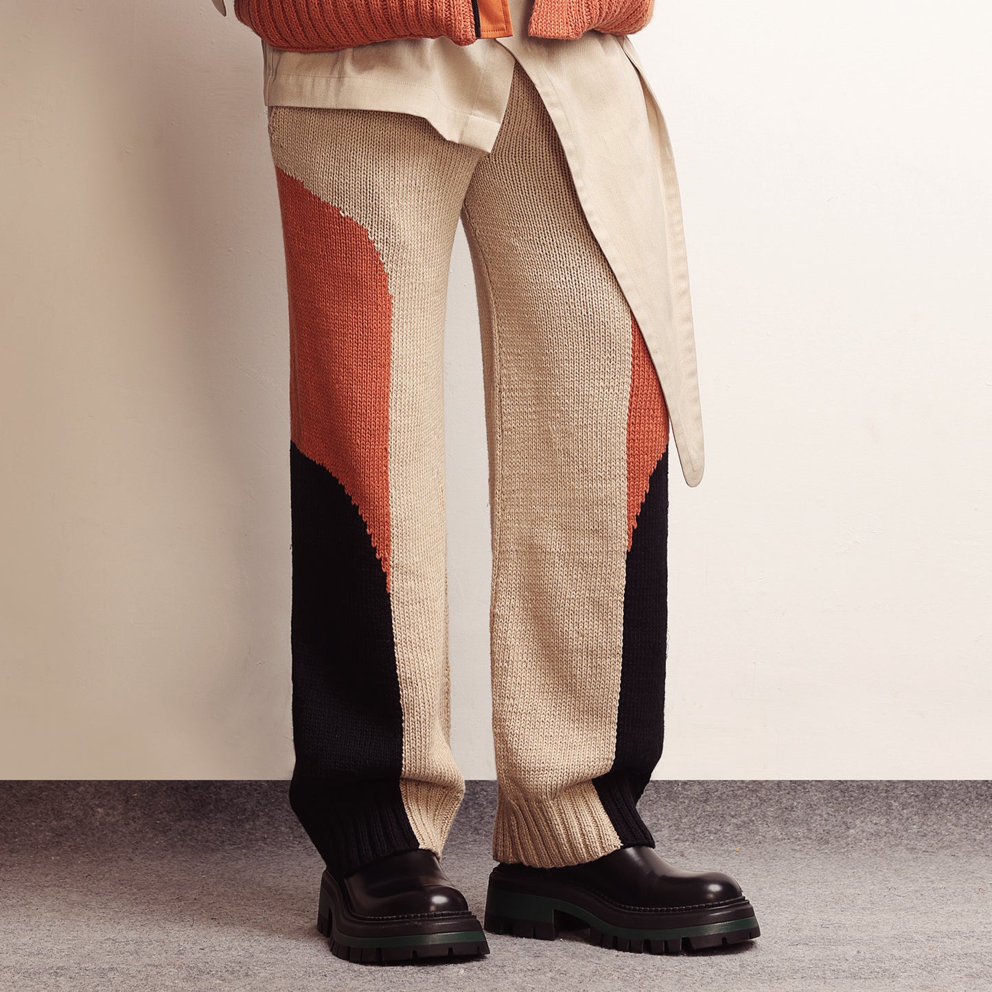 Nucleosome Handknit Trousers- Orange