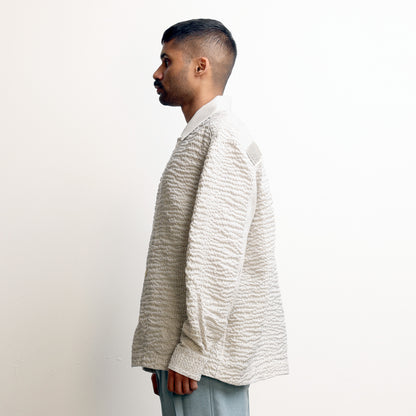 Actin Wrinkled Maheshwar Overshirt- Off White