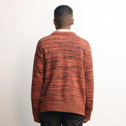 Medullary Hand-knitted Sweater- Melange Orange