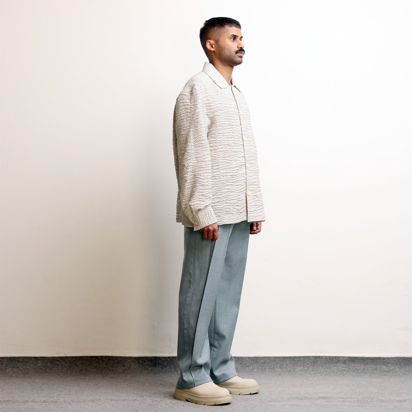 Actin Wrinkled Maheshwar Overshirt- Off White