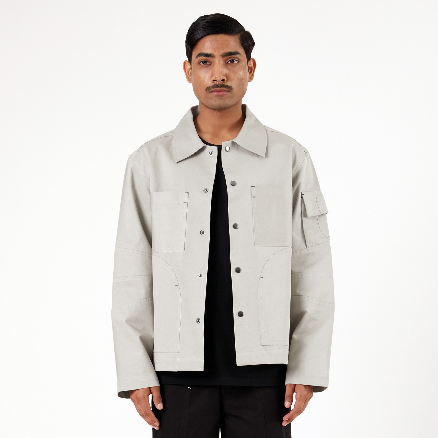 Elbow Overshirt- Gray