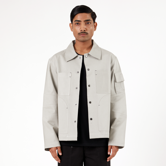Elbow Overshirt- Gray
