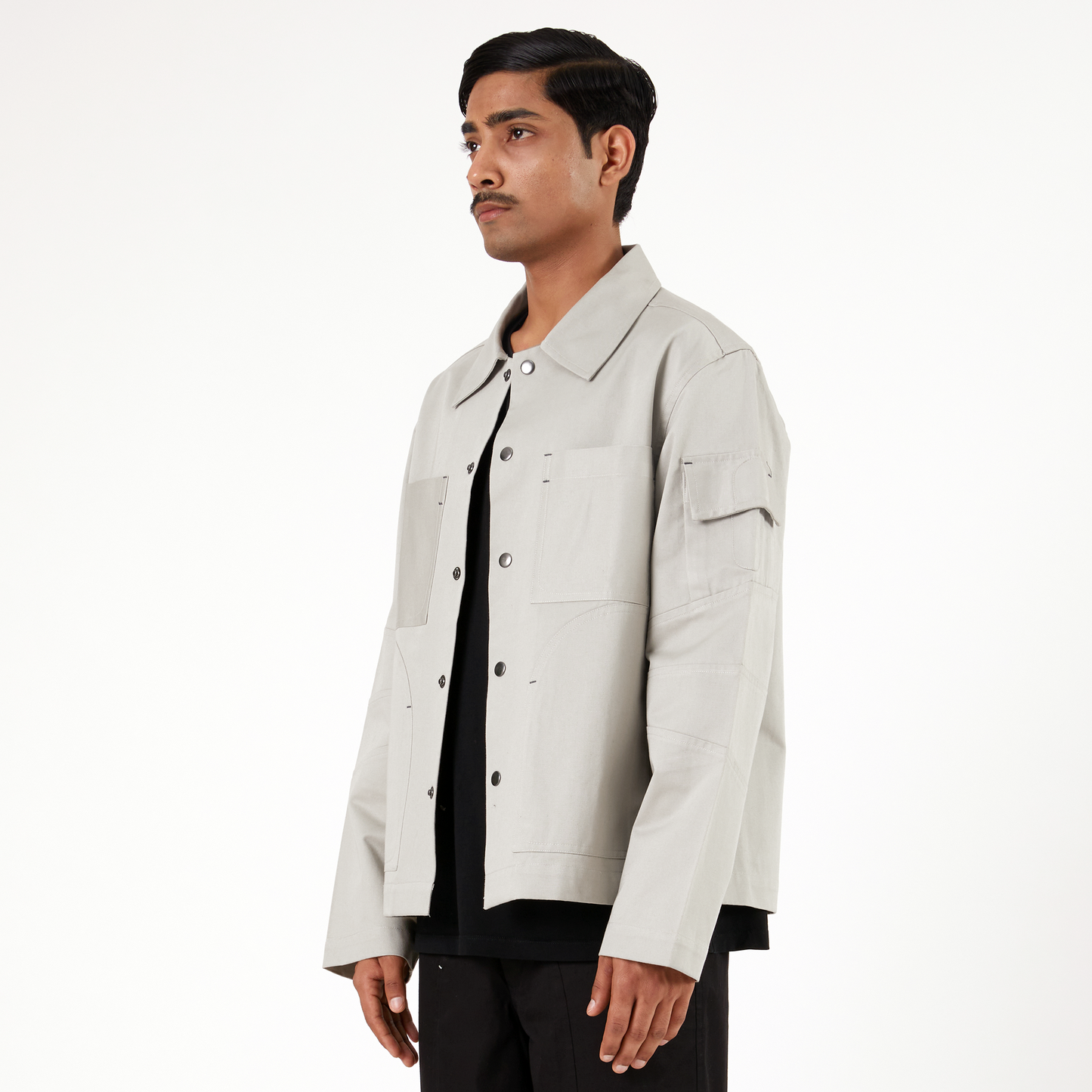 Elbow Overshirt- Gray