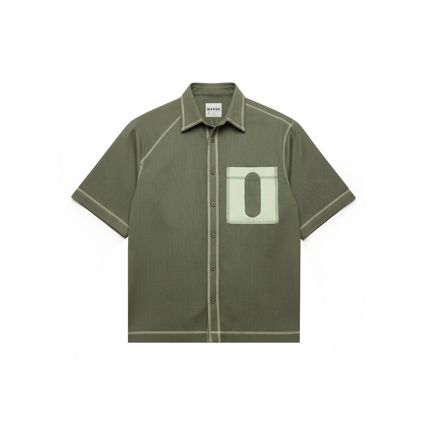 Canopy Denim Shirt Half Sleeves- Olive
