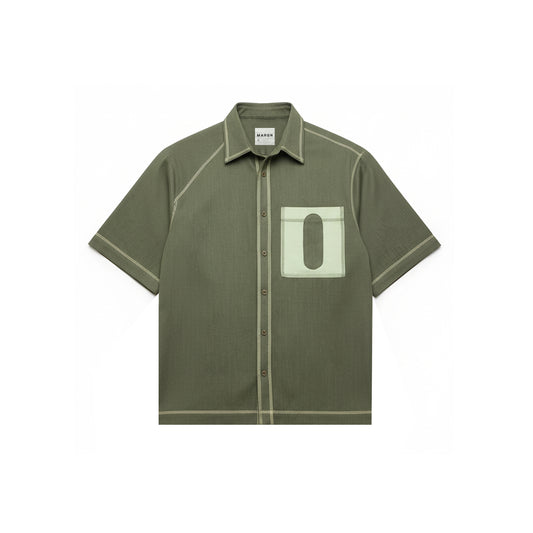 Canopy Denim Shirt Half Sleeves- Olive