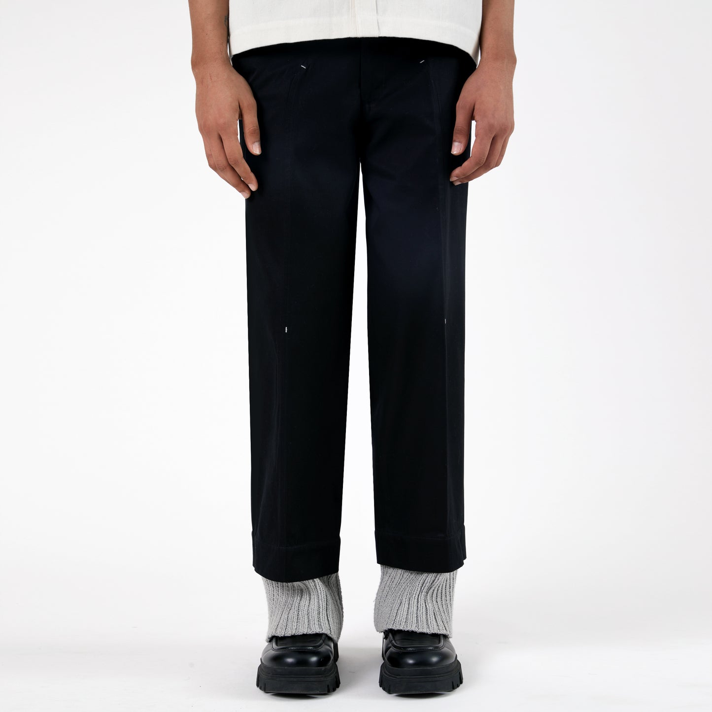 Regiment Knit Layered Pants- BL