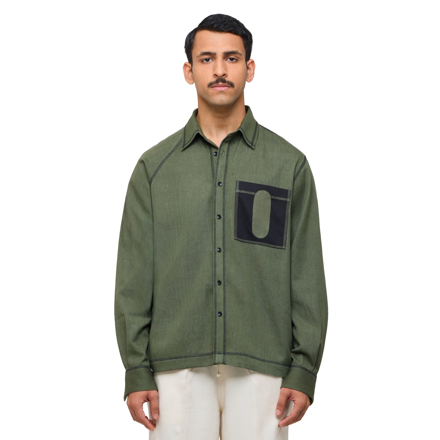 Canopy Denim Shirt Full Sleeves- Olive