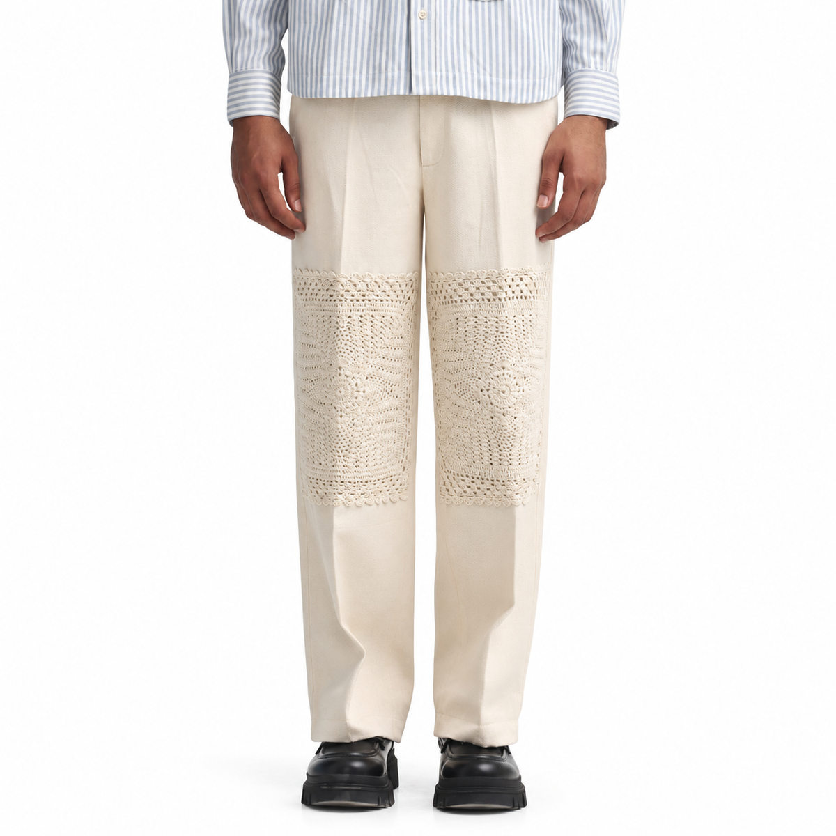 EPIDERMIS CROCHET APPLIQUE TROUSERS- OW- 102