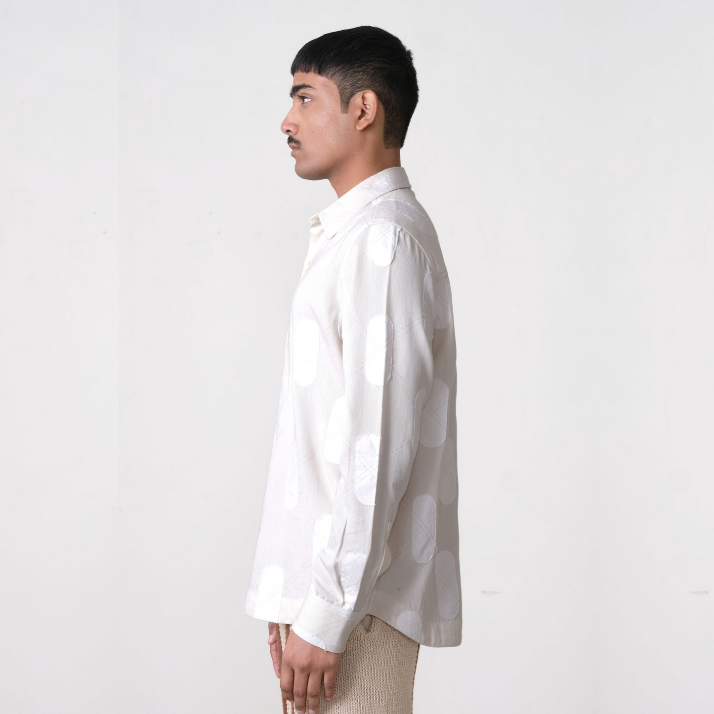 Nucleus Argyl Applique Shirt-Off White