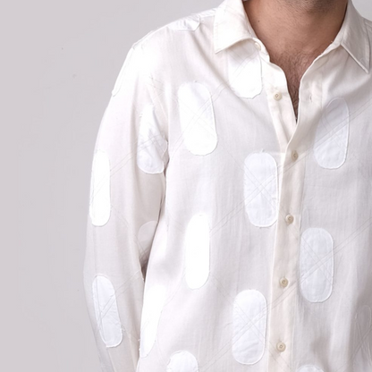 Nucleus Argyl Applique Shirt-Off White