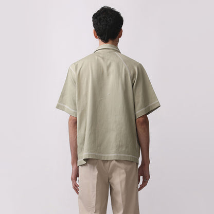 Canopy Denim Shirt- Pista Green