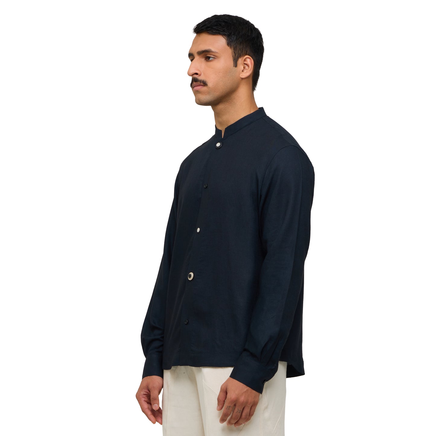 TENDON LINEN BLEND SHIRT- BL