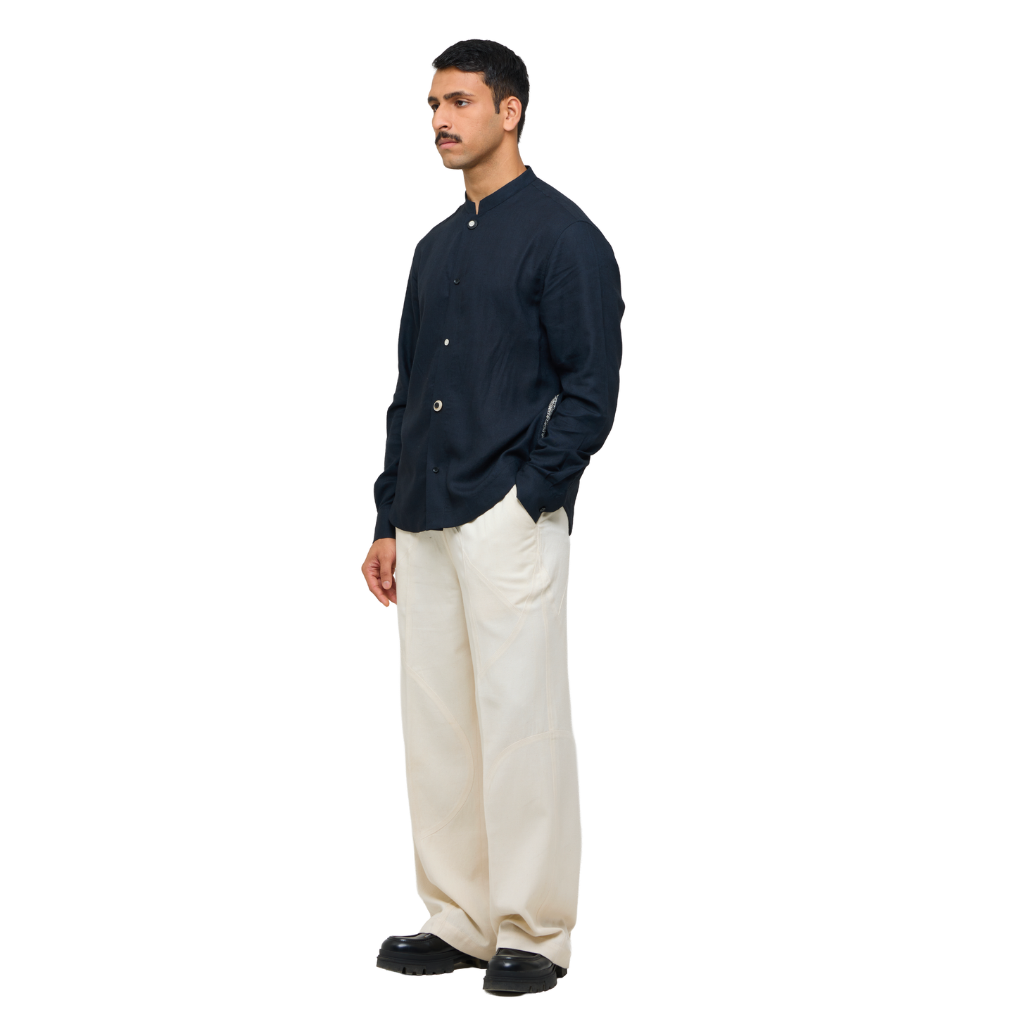 TENDON LINEN BLEND SHIRT- BL
