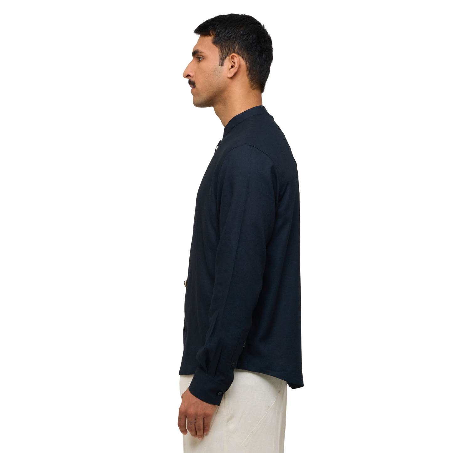 TENDON LINEN BLEND SHIRT- BL