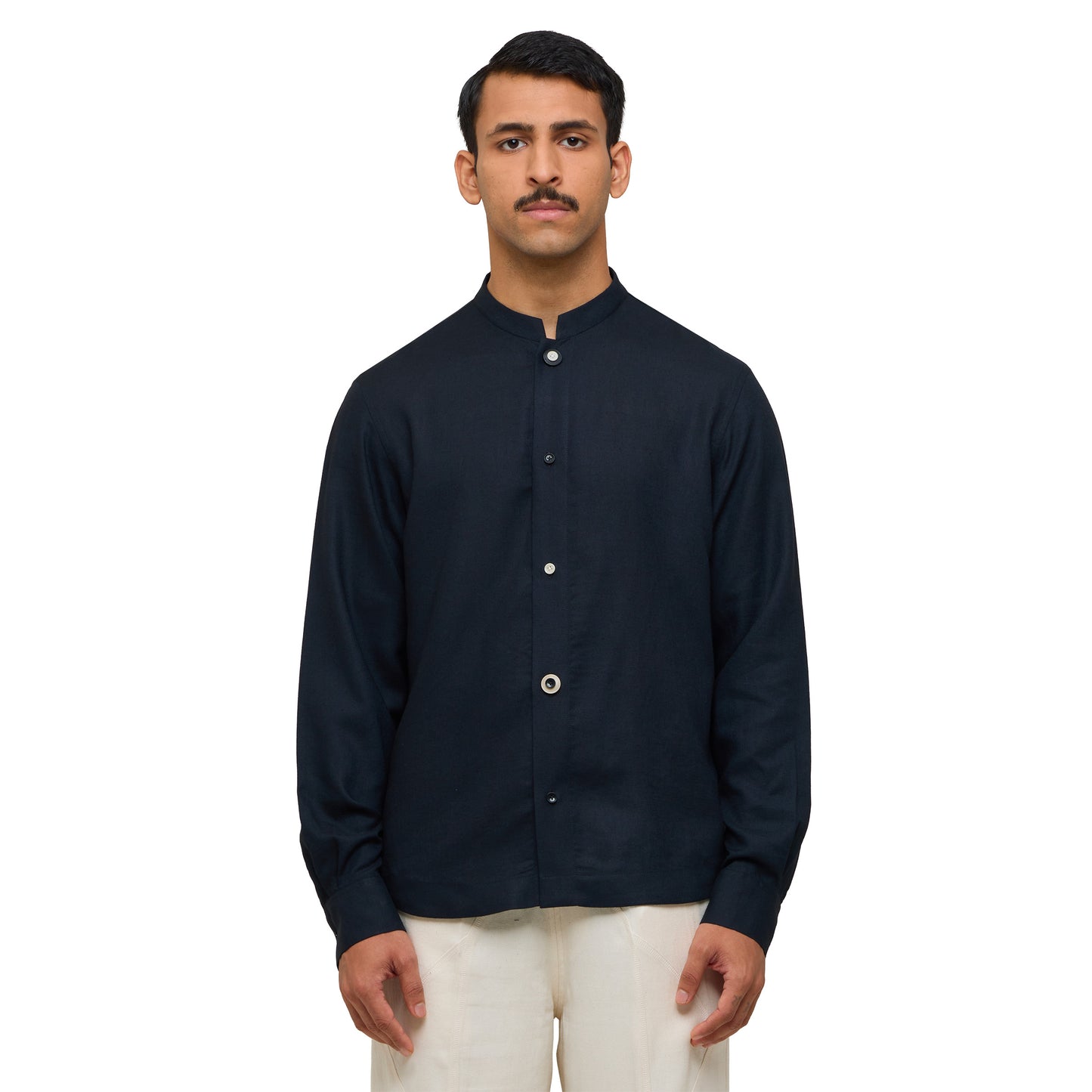 TENDON LINEN BLEND SHIRT- BL